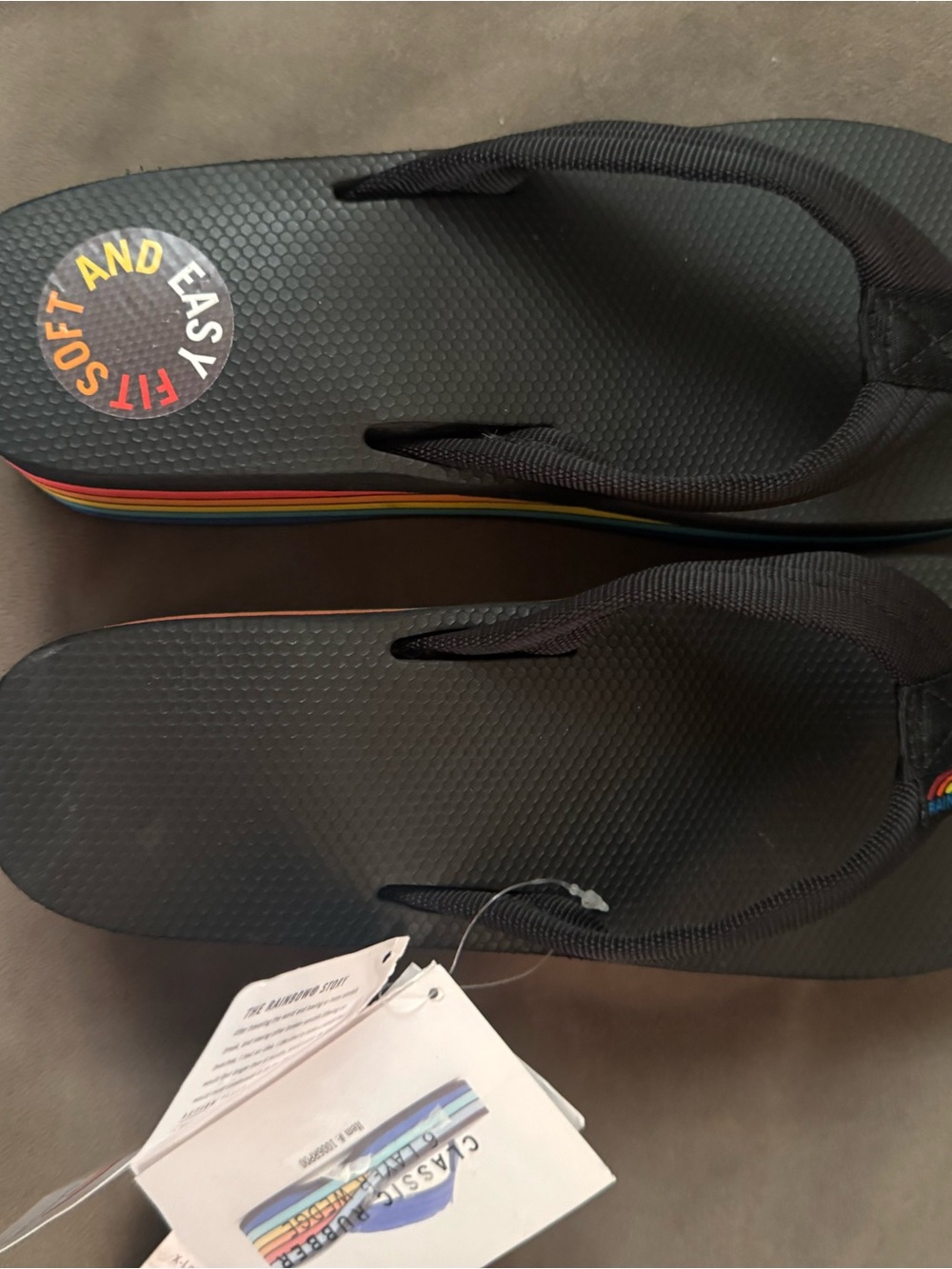 Rainbow 🌈  6 layer wedge Flip Flop Sandals with Rainbow Accent